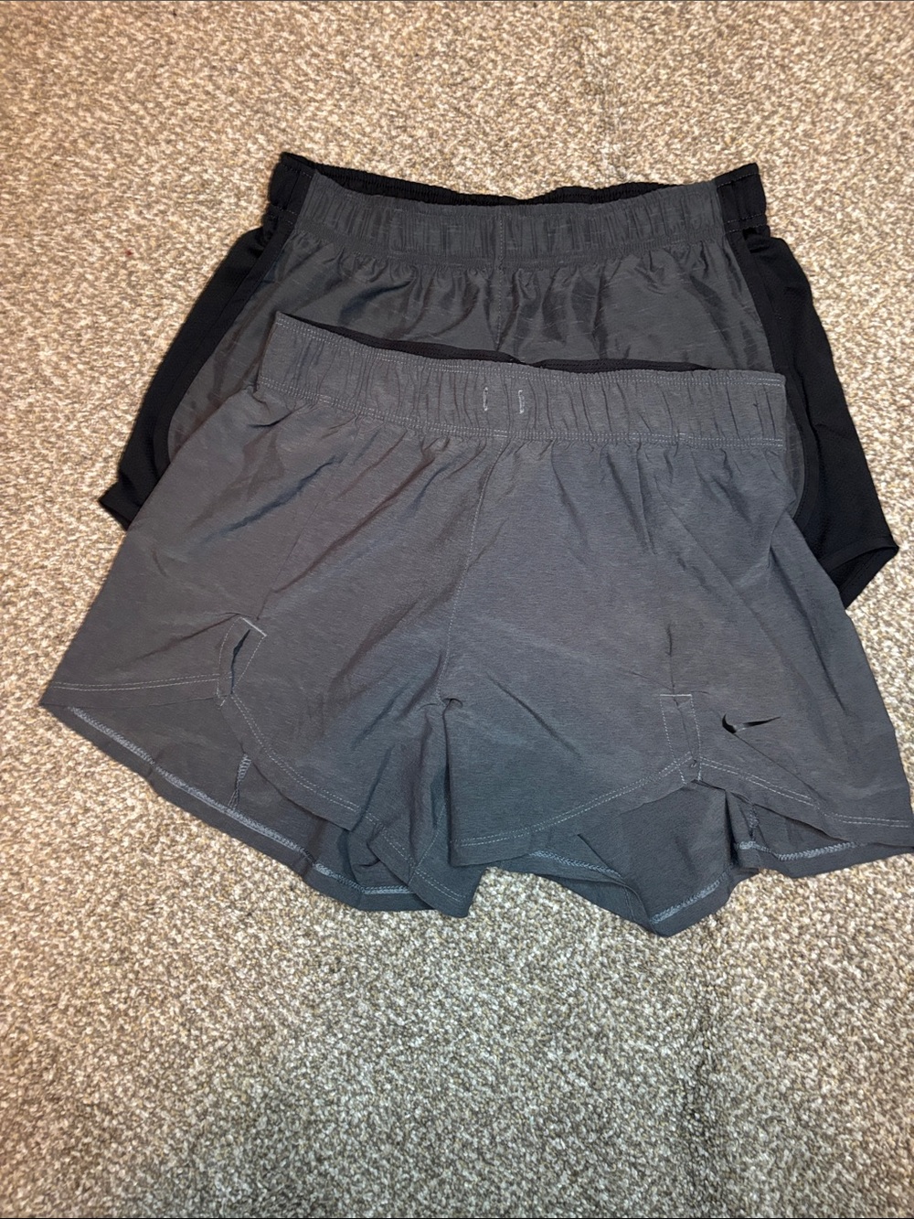 Lot of 2 Nike Women's Running Shorts - Gray and Black size small